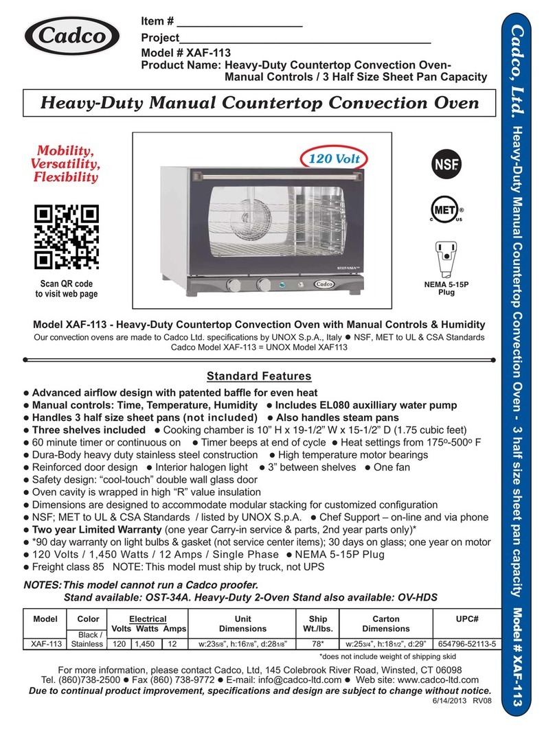 Cadco Line Chef XAF-113 Specifications