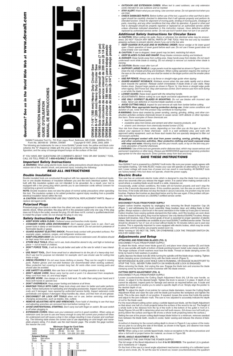 DeWalt DW384 User manual