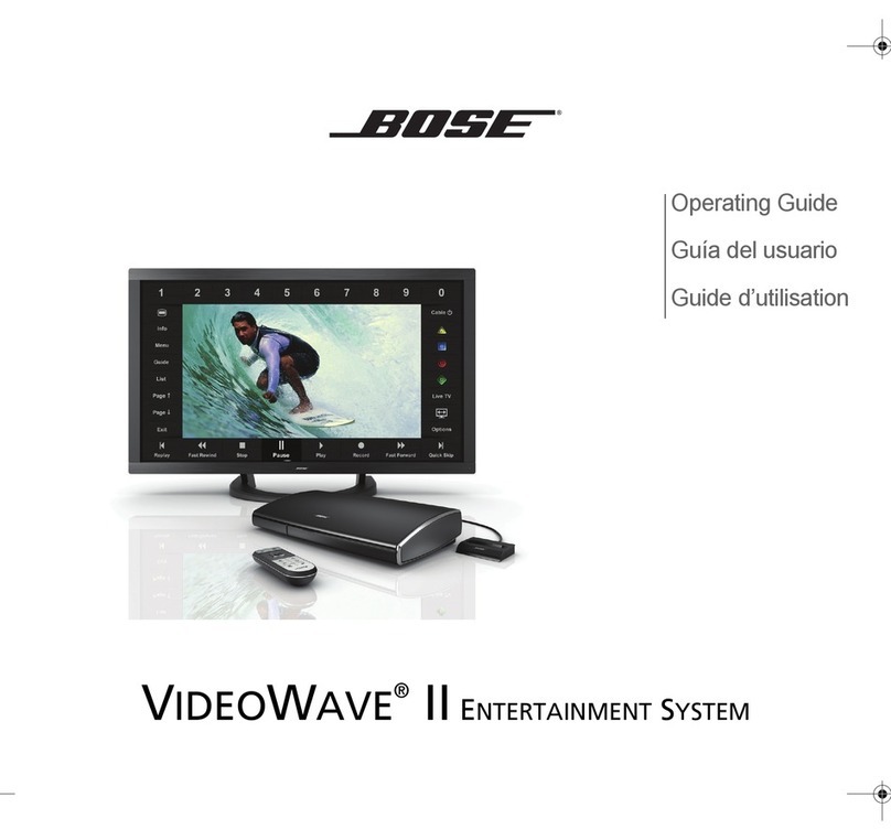 Bose VIDEOWAVE II ENTERTAINMENT SYSTEM operating guide