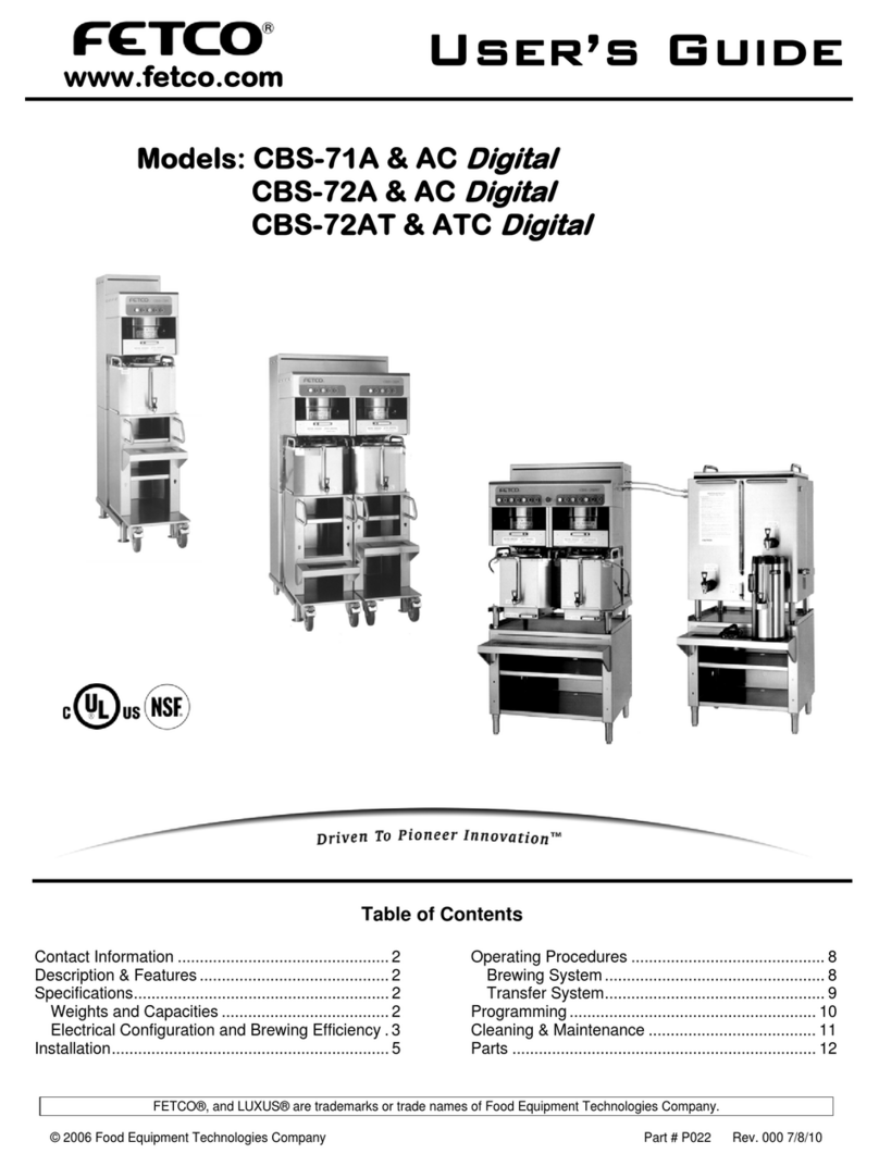 Fetco CBS-71A User manual