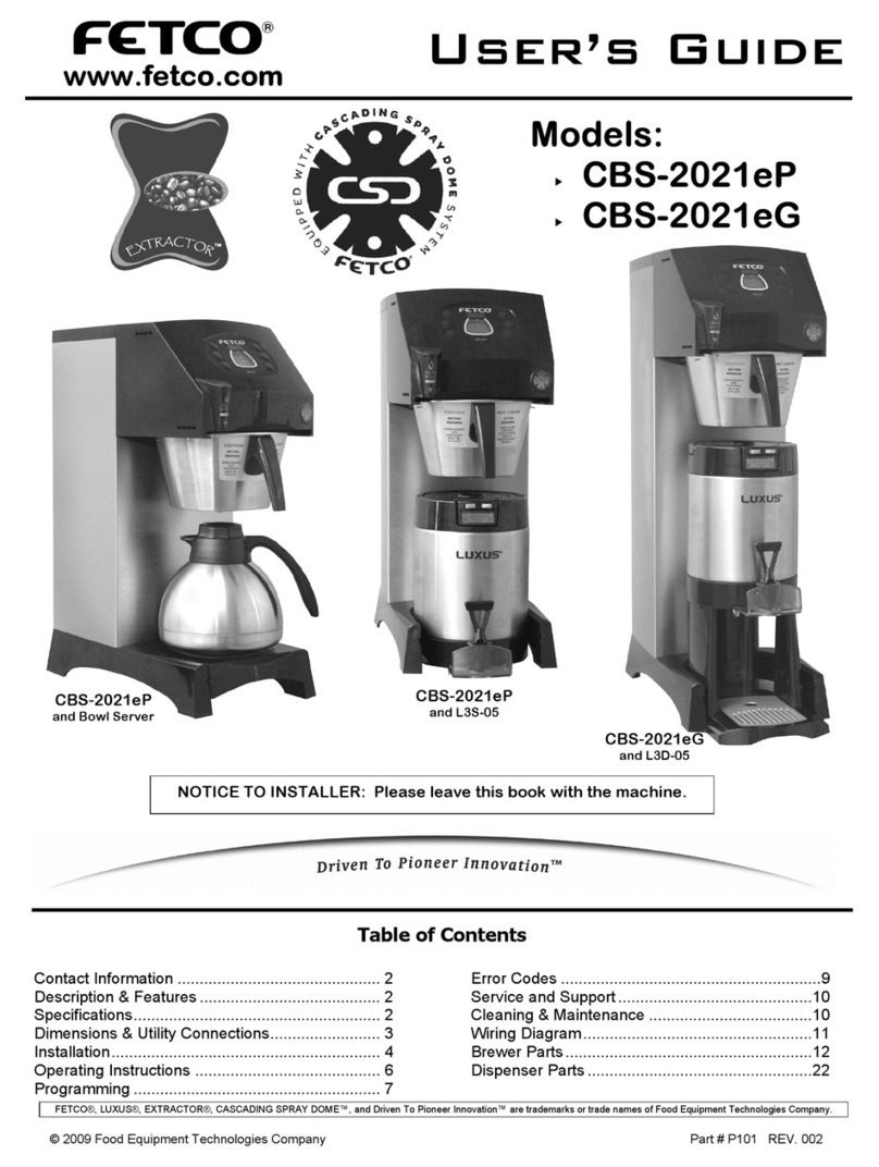 Fetco Extractor CBS-2021eP User manual