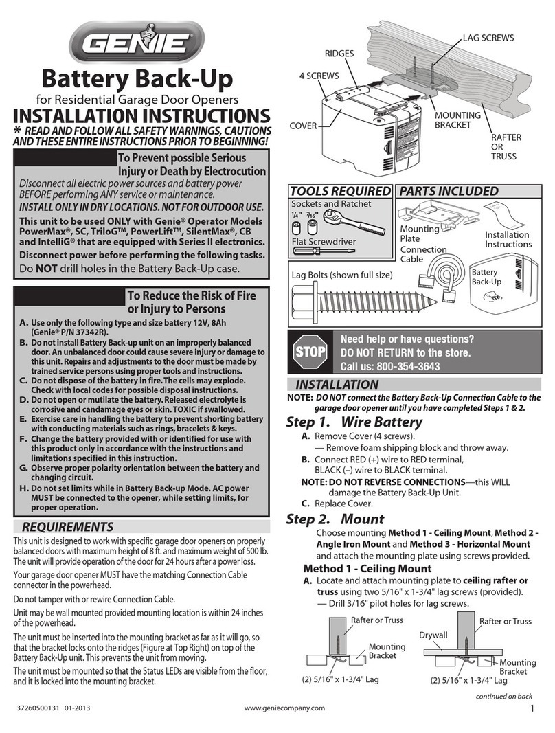 Genie Battery Back-Up User manual