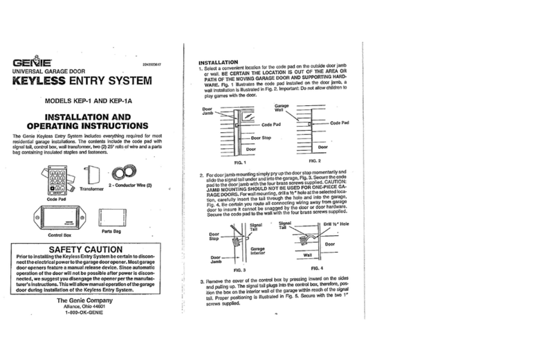 Genie KEP-1 Installation and operating instructions