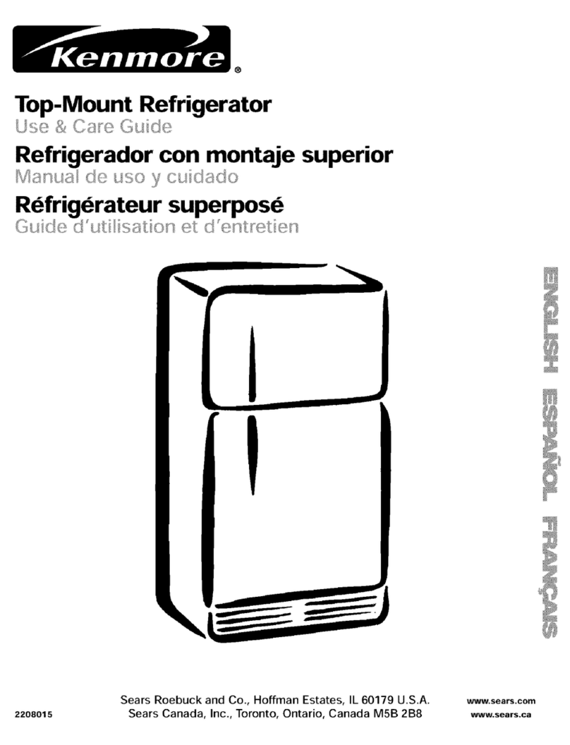Kenmore Top-mount refrigerator 106 Use and care guide