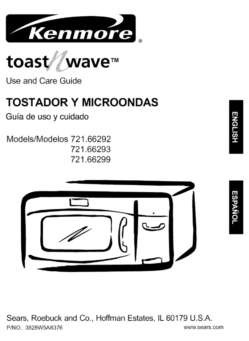 Kenmore Toast'n'wave 721.66292 Use and care guide