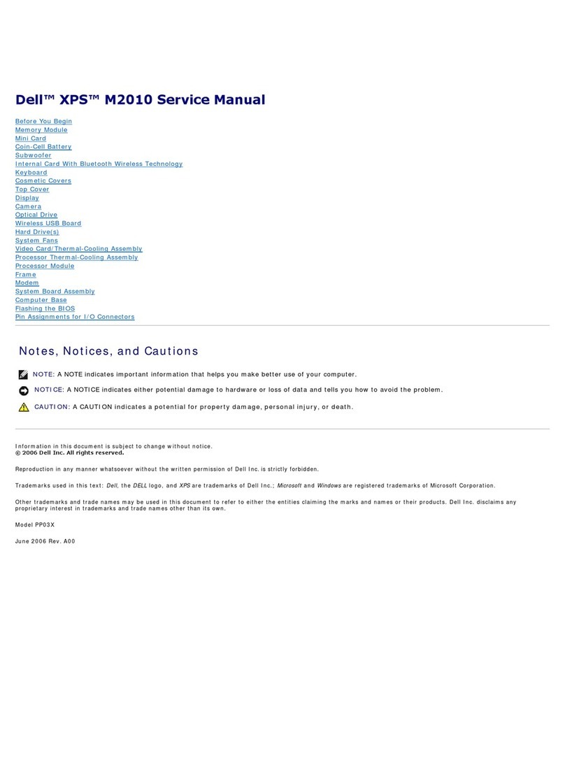 Dell XPS M2010 Service manual