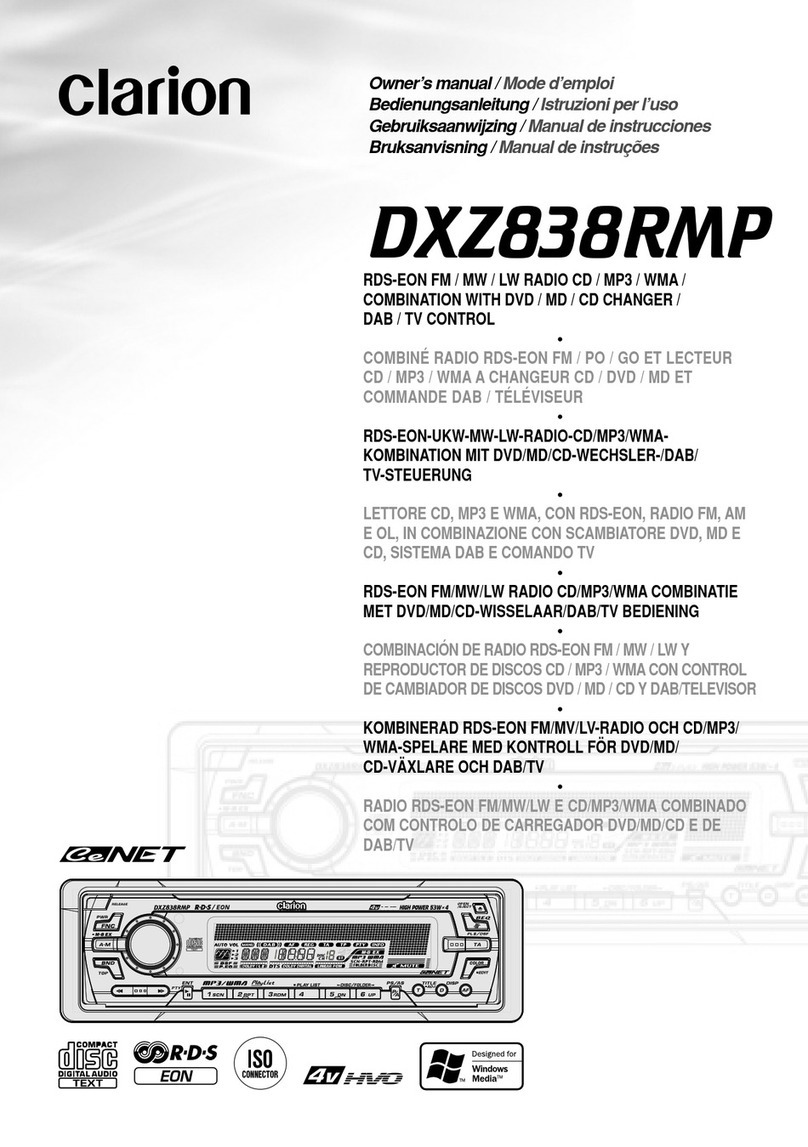 Clarion DXZ838RMP owner's manual