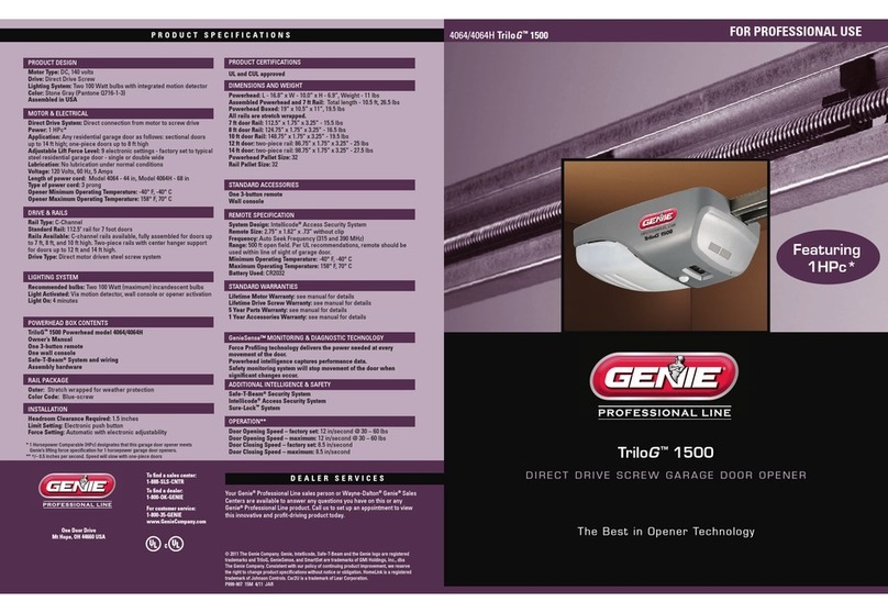 Genie TriloG 1500 User manual Genie TriloG 1500 User manual