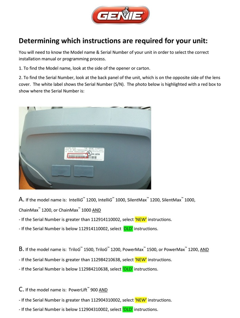 Genie genie manuals-instructions Installation instructions