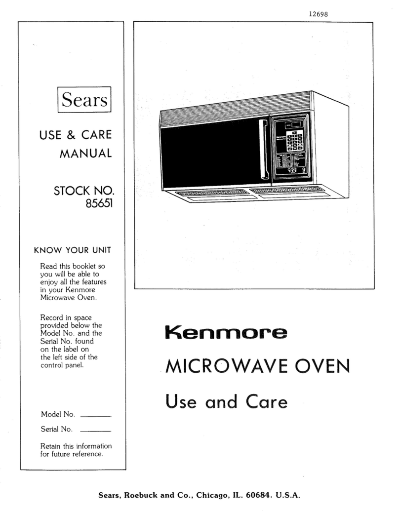 Kenmore 85651 User manual