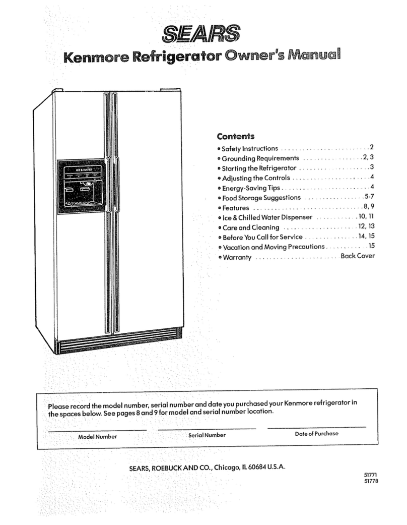 Kenmore Sears refrigerator User manual