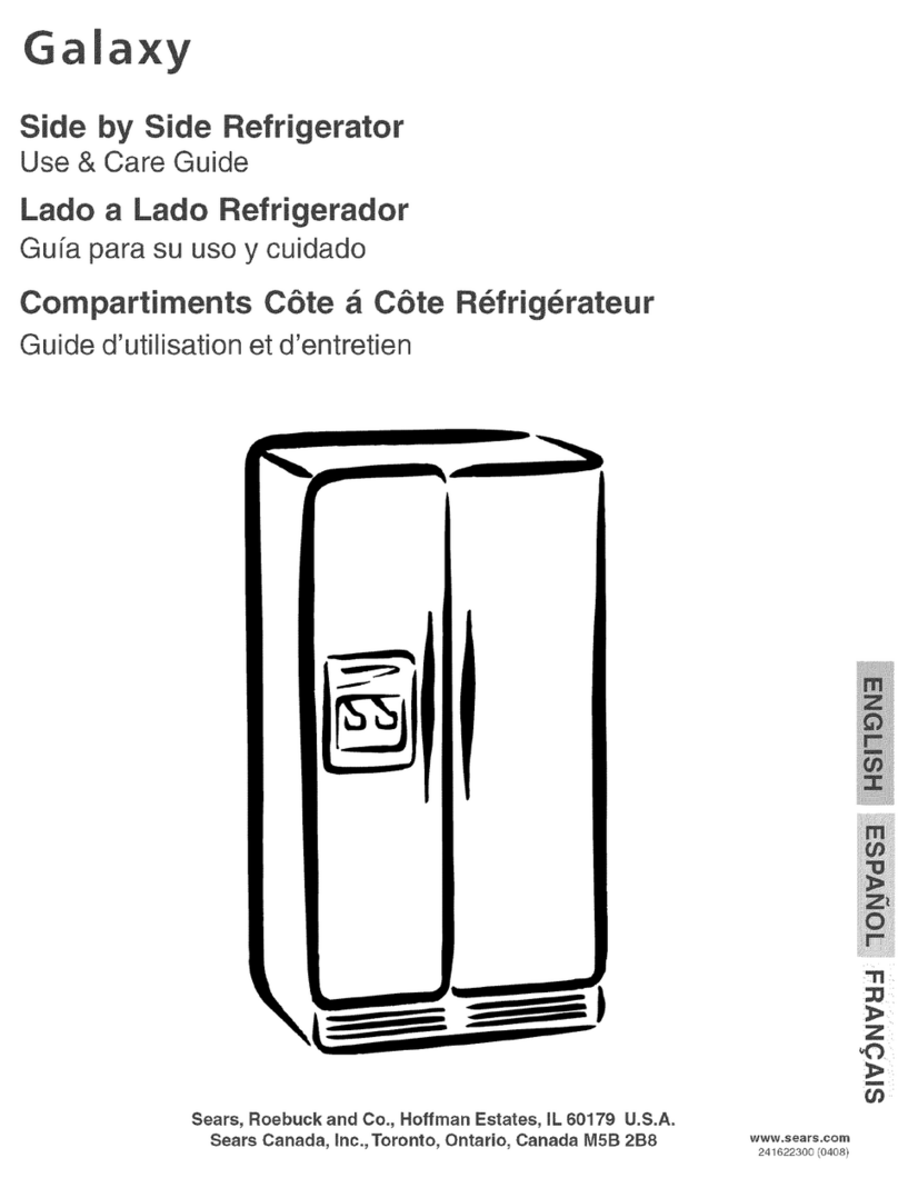 Kenmore Galaxy side by side Use and care guide