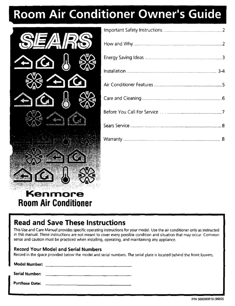 Kenmore Sears room air conditioner User manual