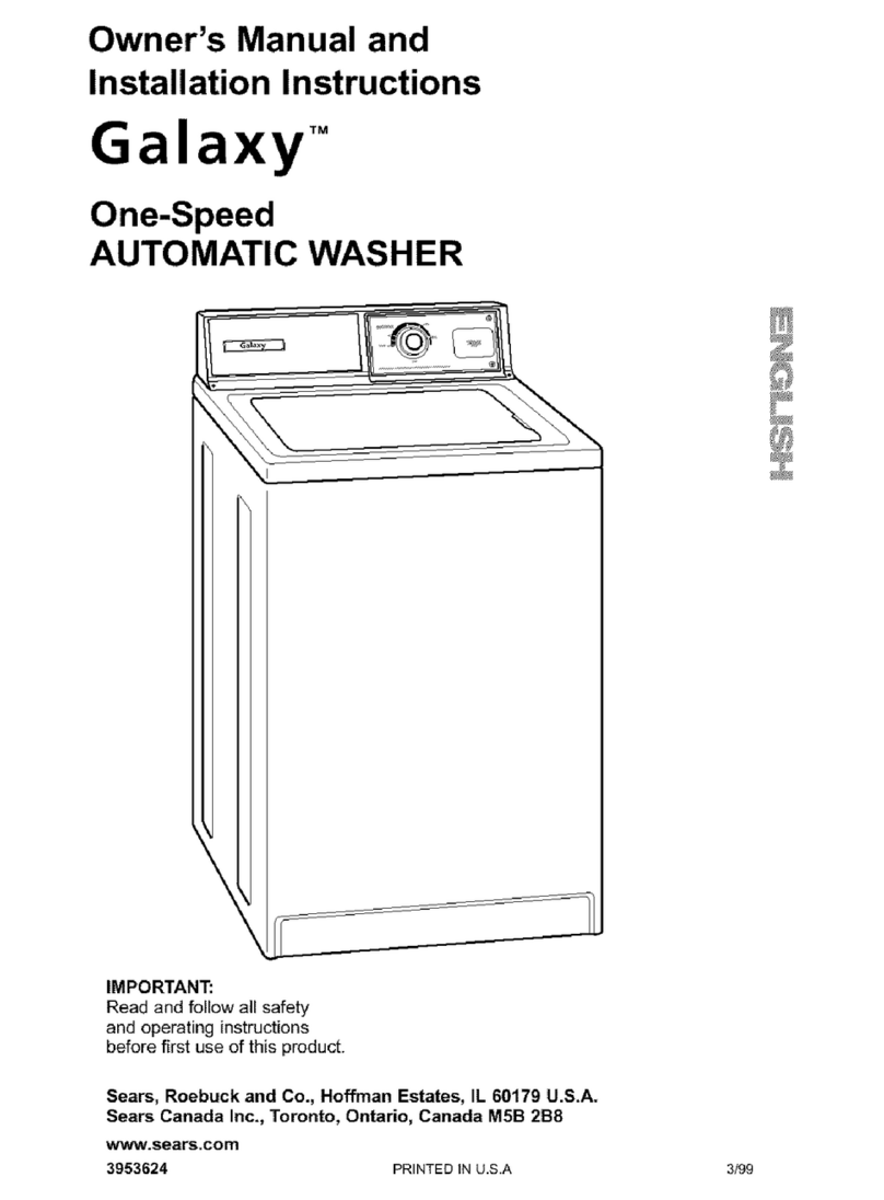 Kenmore Galaxy One-speed automatic washer Operating instructions
