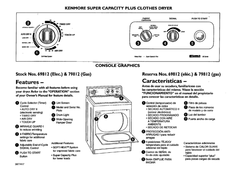 Kenmore 69812 User manual