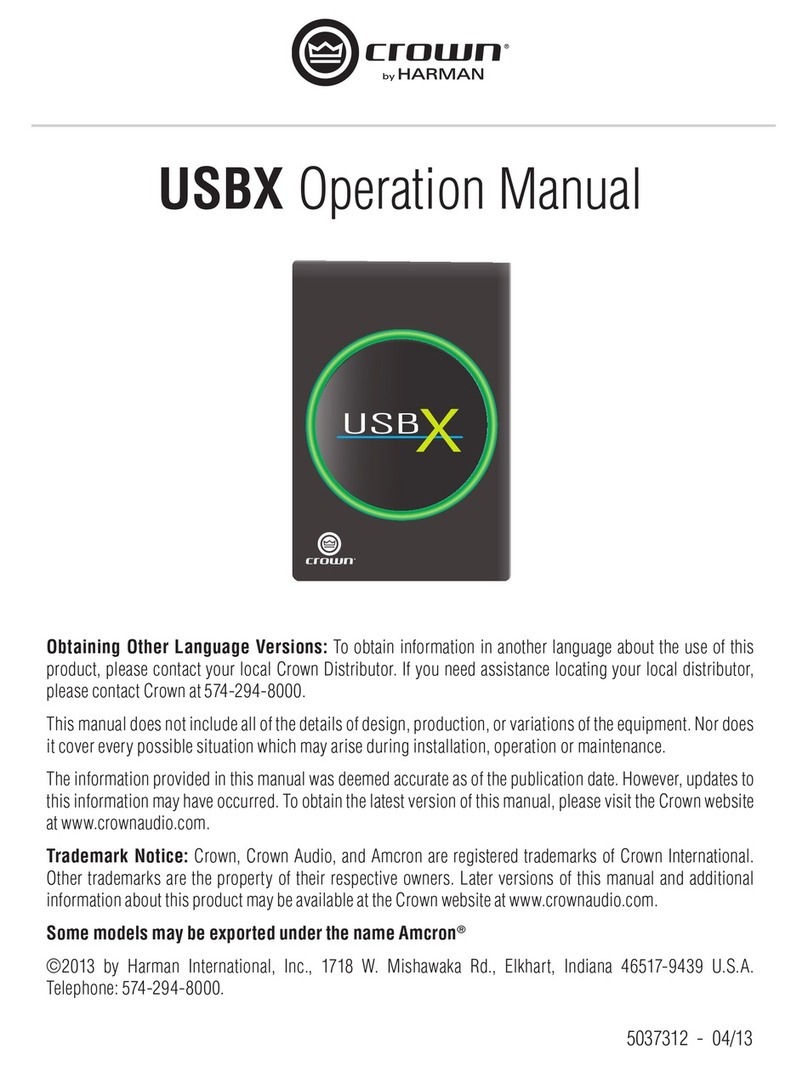 Crown USBX User manual