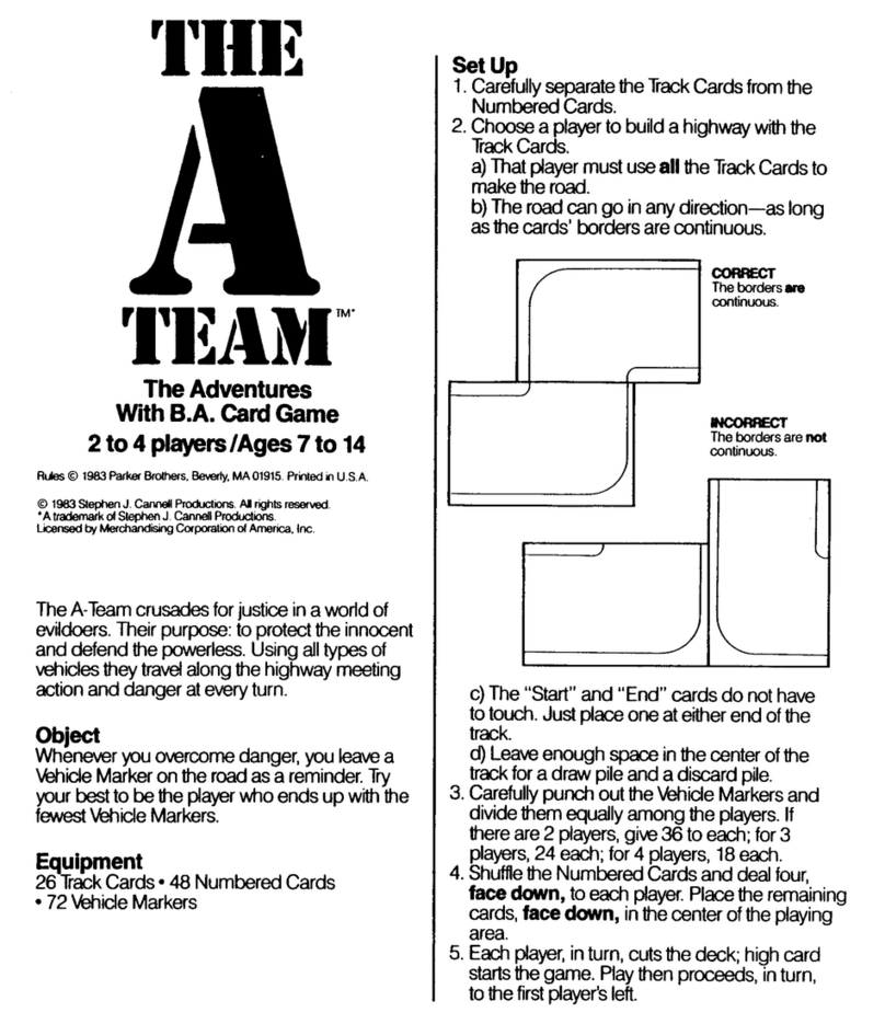 Parker Brothers The A-Team User manual Parker Brothers The A-Team User manual