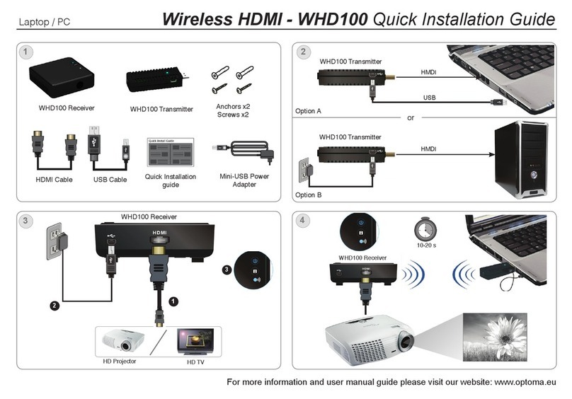 Optoma WHD100 Receiver User manual