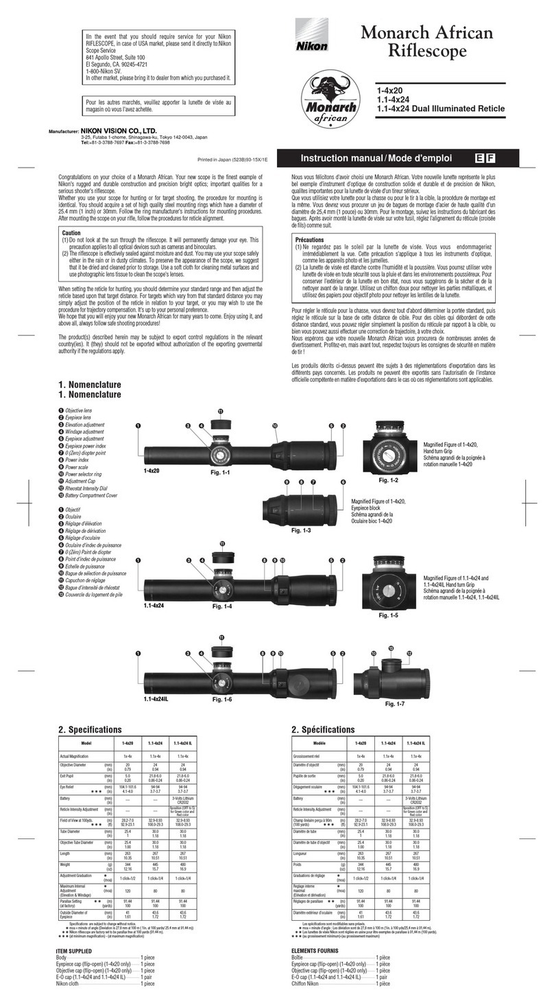 Nikon 8446 - Monarch African 1-4x20 User manual Nikon 8446 - Monarch African 1-4x20 User manual