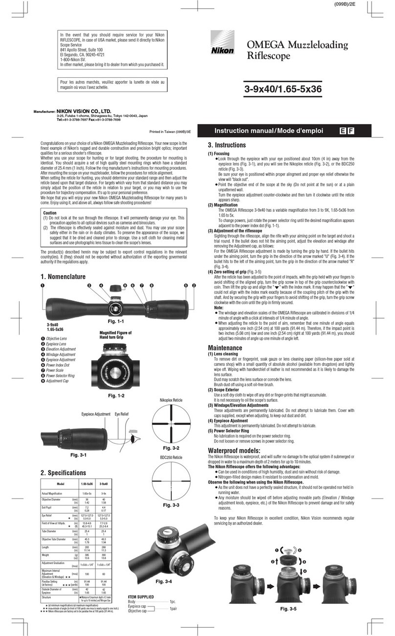 Nikon 8442 - Omega Muzzleloader Scope 1.65-5x36 instruction manual
