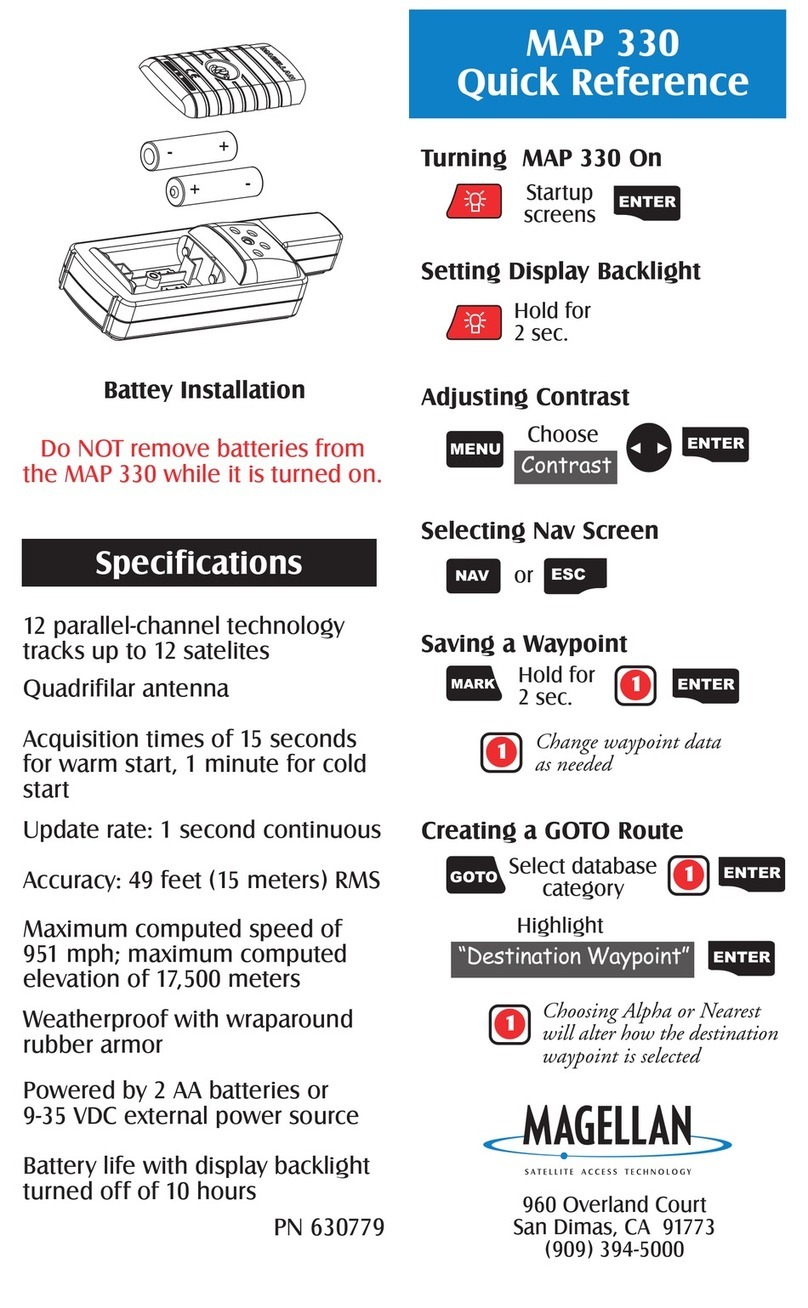 Magellan MAP330 - MapSend CD For Meridian quick reference