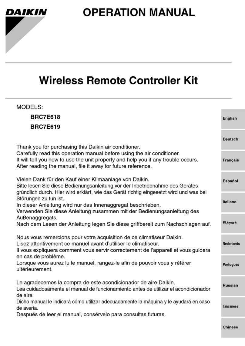 Daikin BRC7E618: BRC7E619 User manual