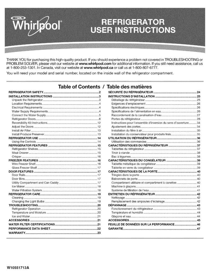Whirlpool W10551713A User instructions