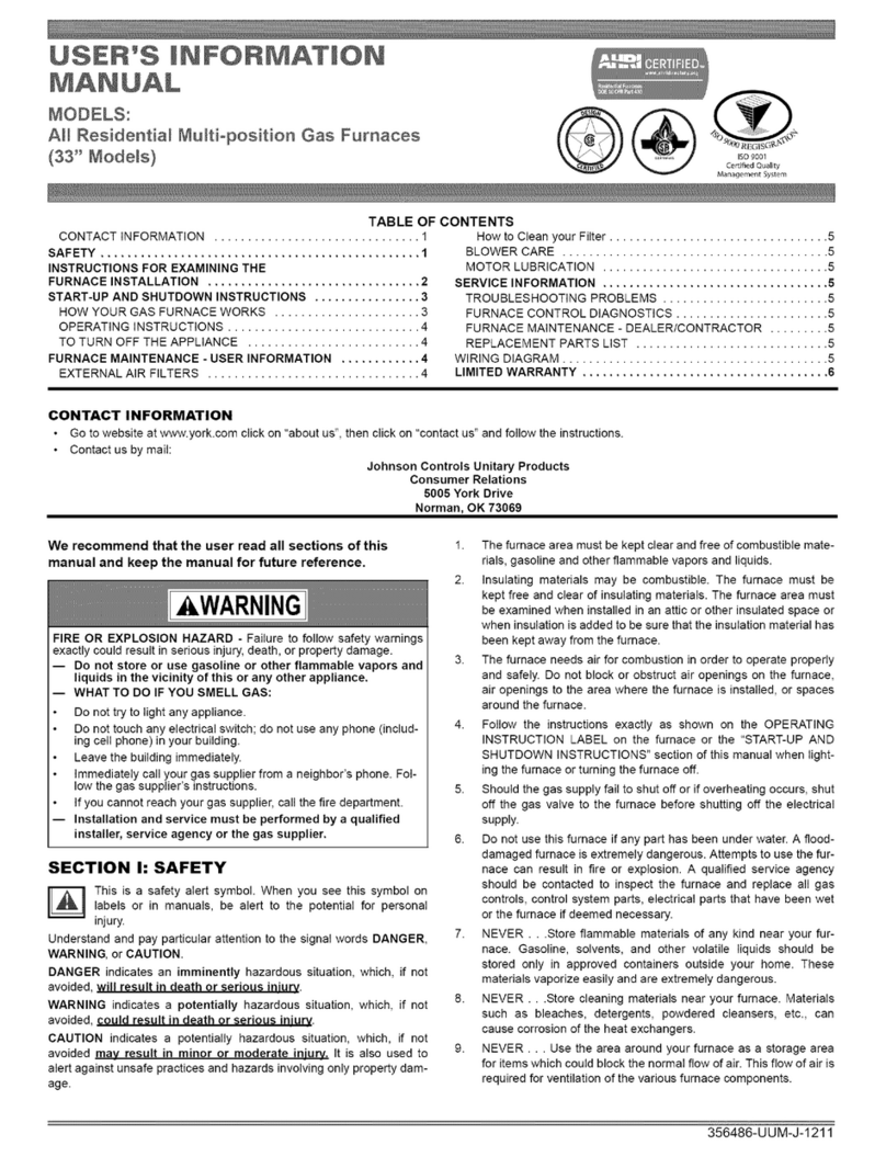 York TP9C Series User's information manual