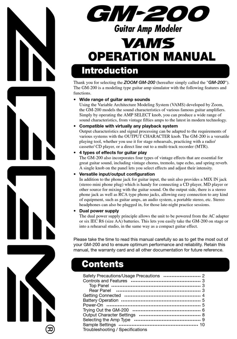 Zoom Vams GM-200 User manual