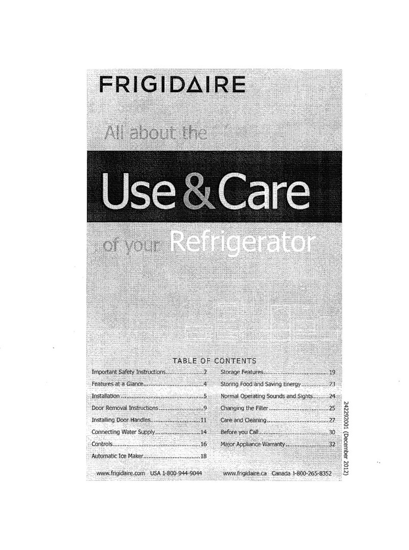 Frigidaire 242292001 User manual Frigidaire 242292001 User manual