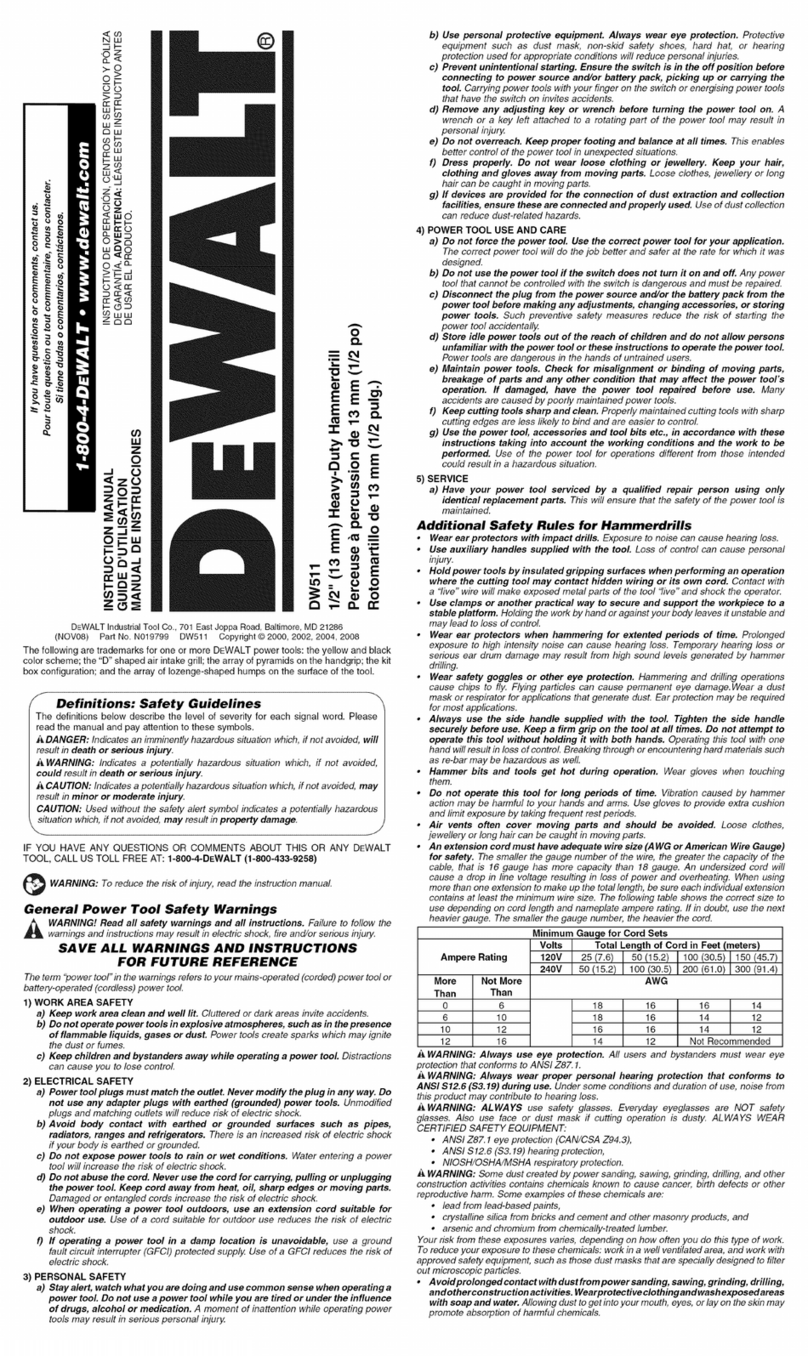 DeWalt DW511 instruction manual