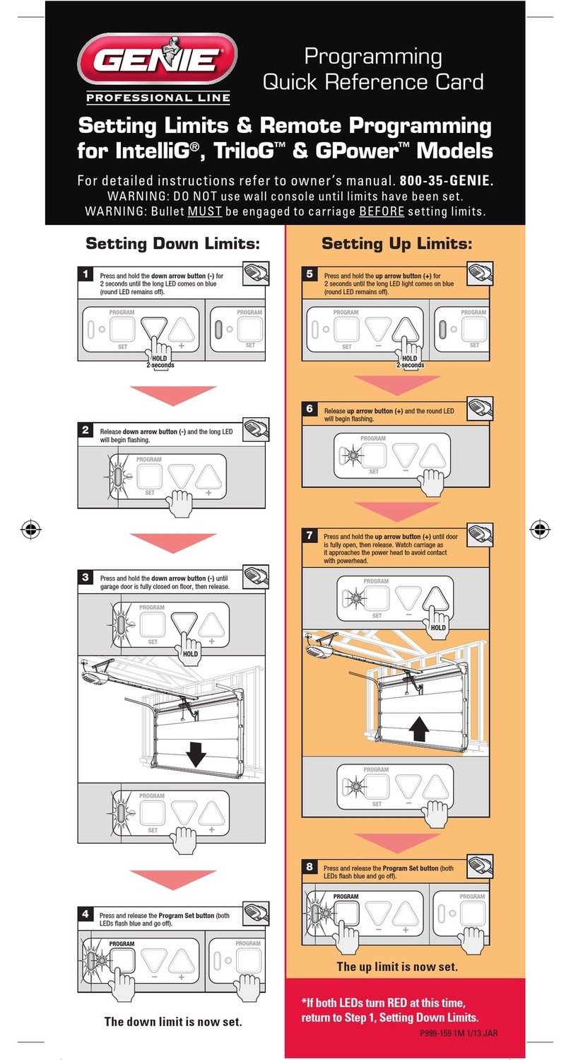 Genie IntelliG User instructions