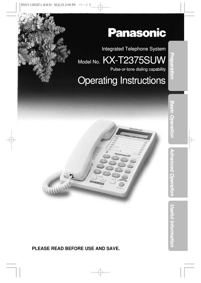 Panasonic KX-T2375SUW User manual Panasonic KX-T2375SUW User manual