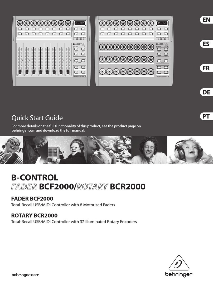 Behringer B-Control Fader BCF2000 User manual Behringer B-Control Fader BCF2000 User manual