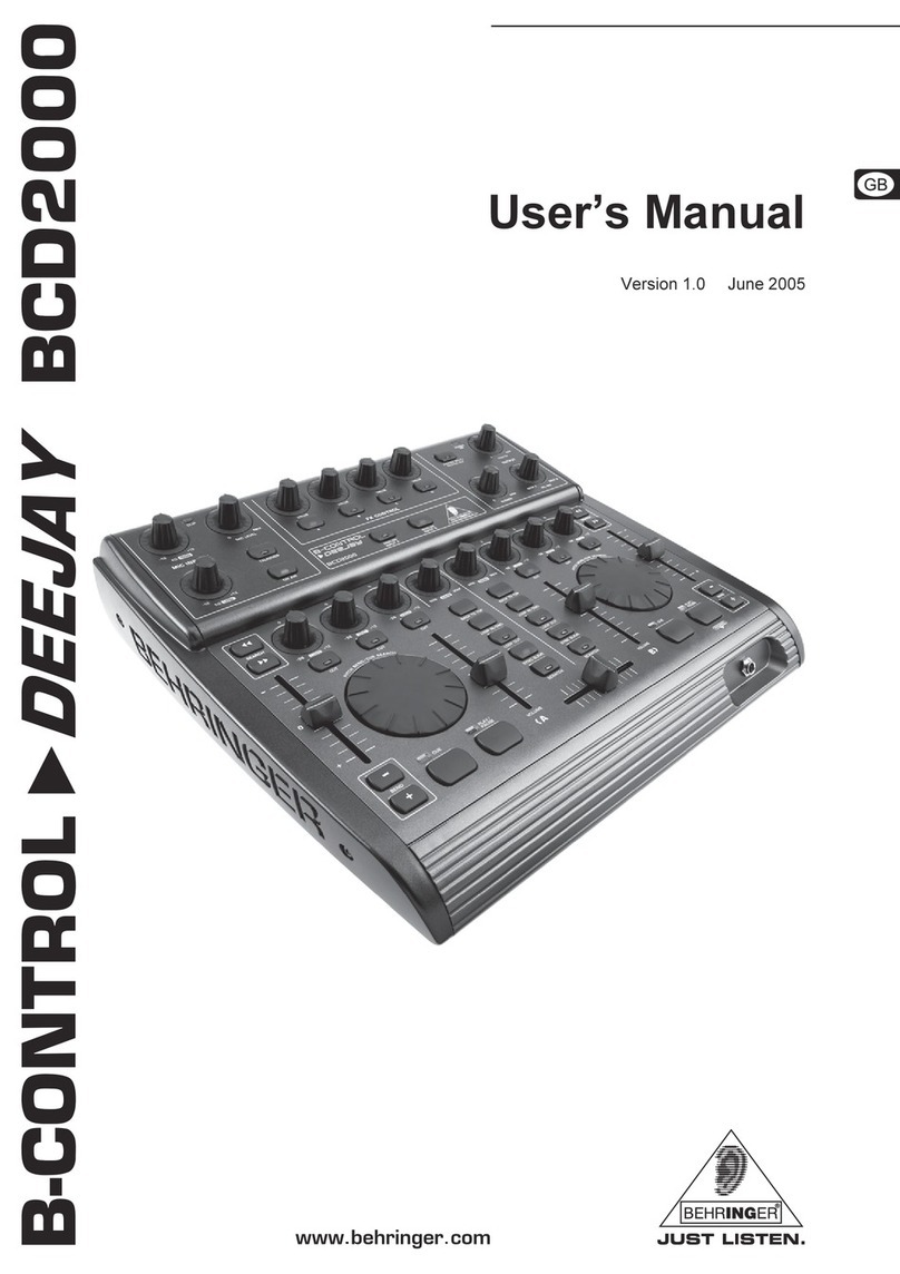 Behringer B-CONTROL DEEJAY BCD2000 User manual