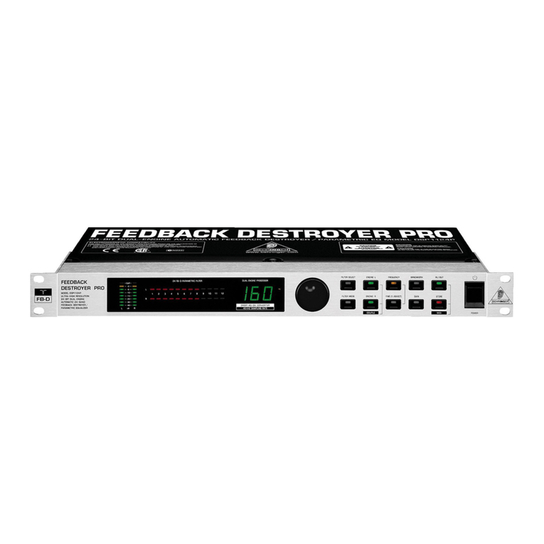 Behringer FEEDBACK DESTROYER PRO DSP1124P User manual