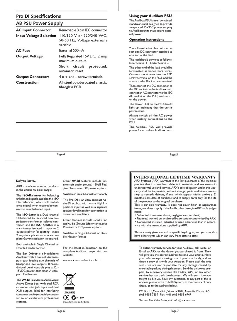 ARX PSU owner's manual