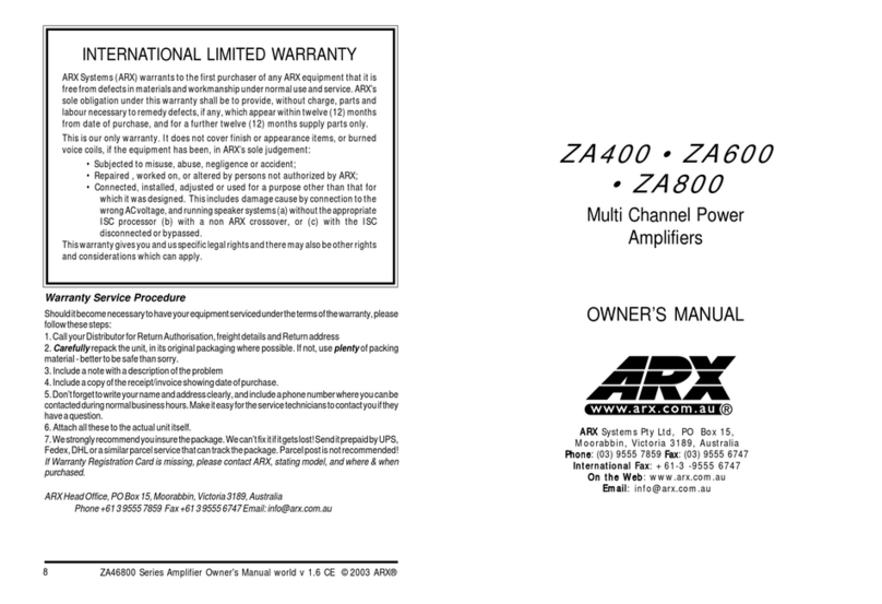 ARX ZA 400 User manual