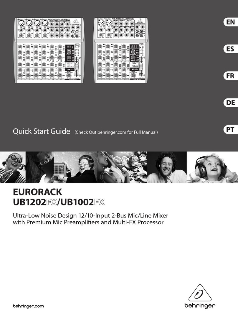 Behringer EURORACK UB1002FX quick start guide
