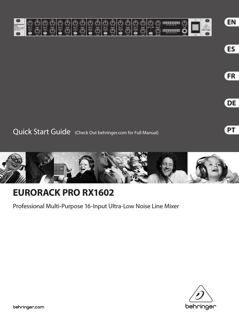 Behringer EURORACK PRO RX1602 quick start guide
