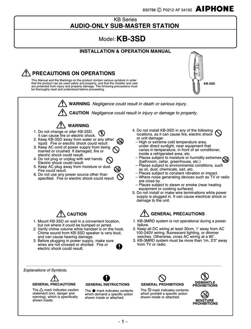 Aiphone KB-3SD User manual