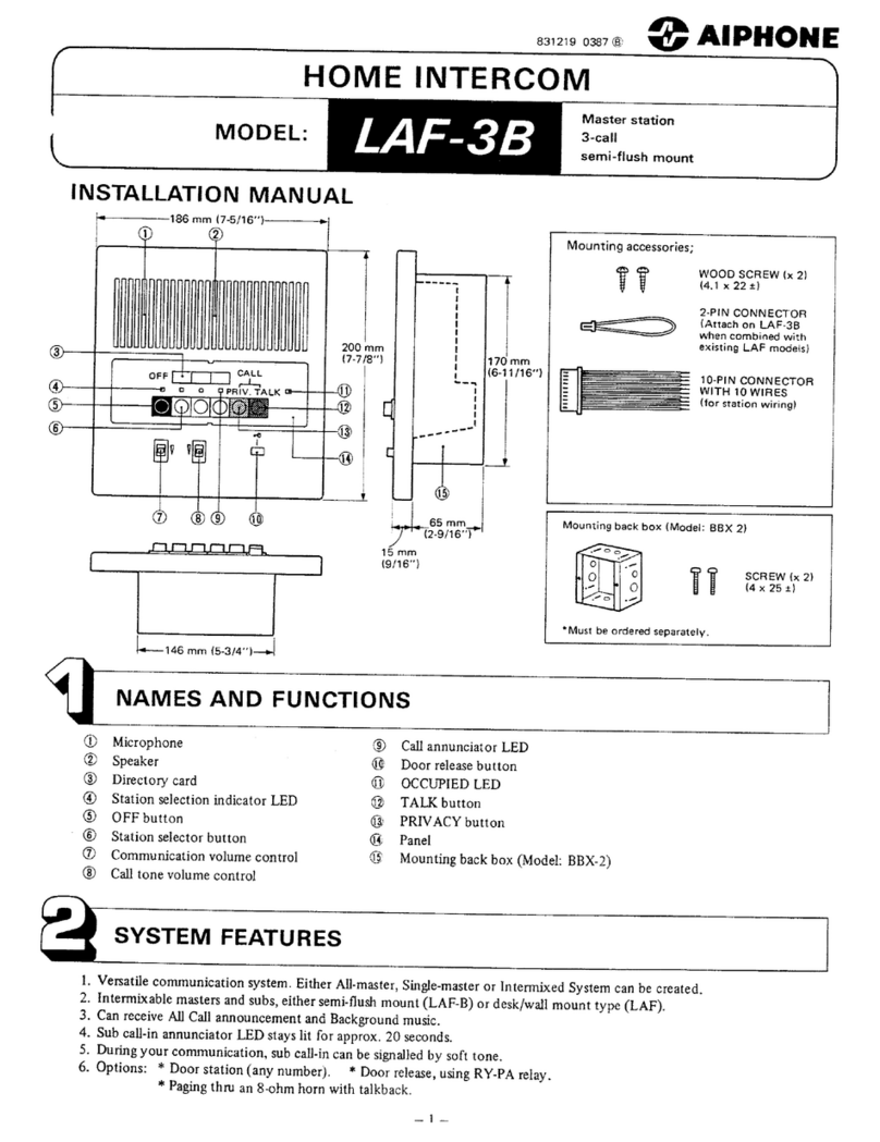 Aiphone LAF-3B User manual