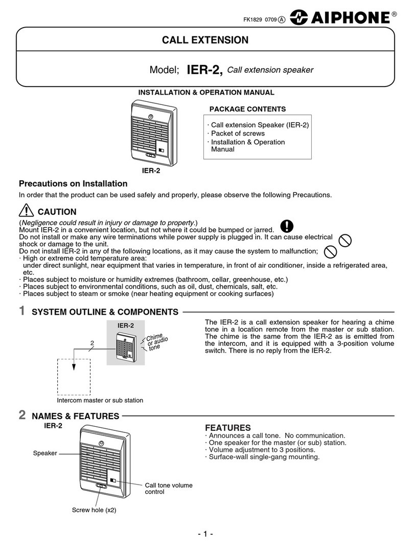 Aiphone IER-2 Installation instructions