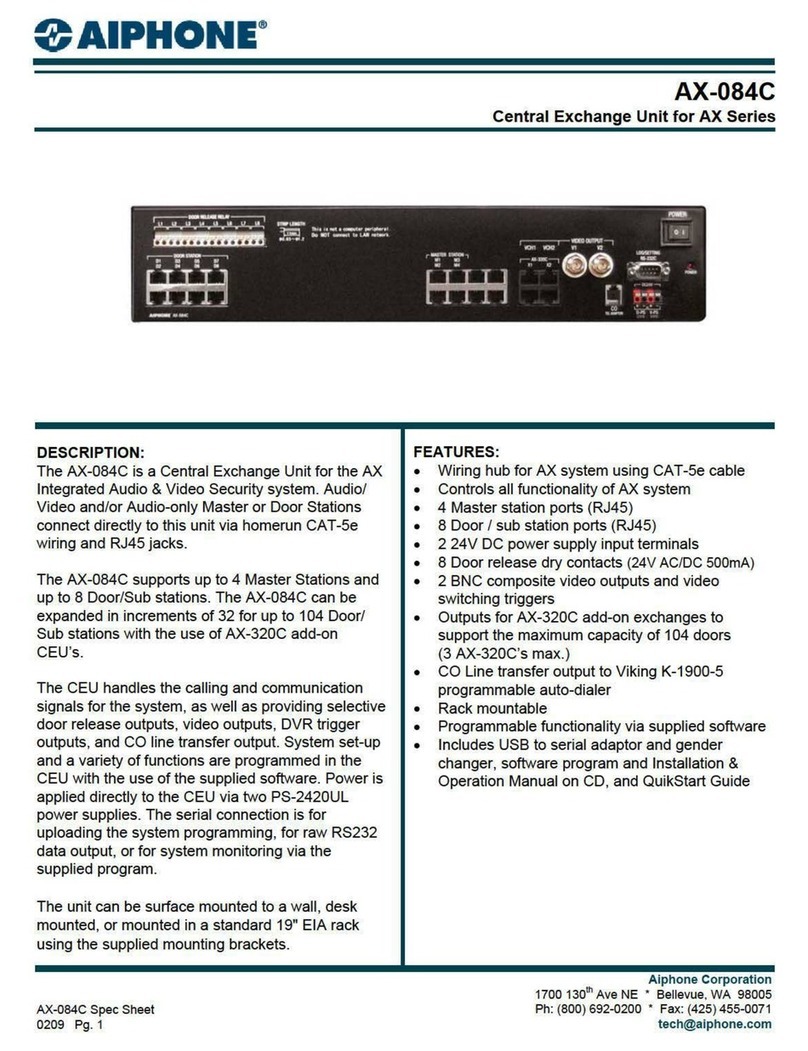 Aiphone AX-084C Specifications