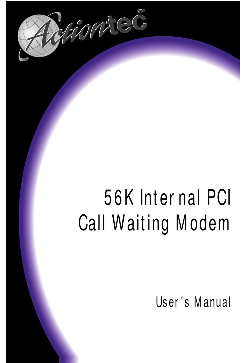 ActionTec 56K Internal PC Modem User manual ActionTec 56K Internal PC Modem User manual