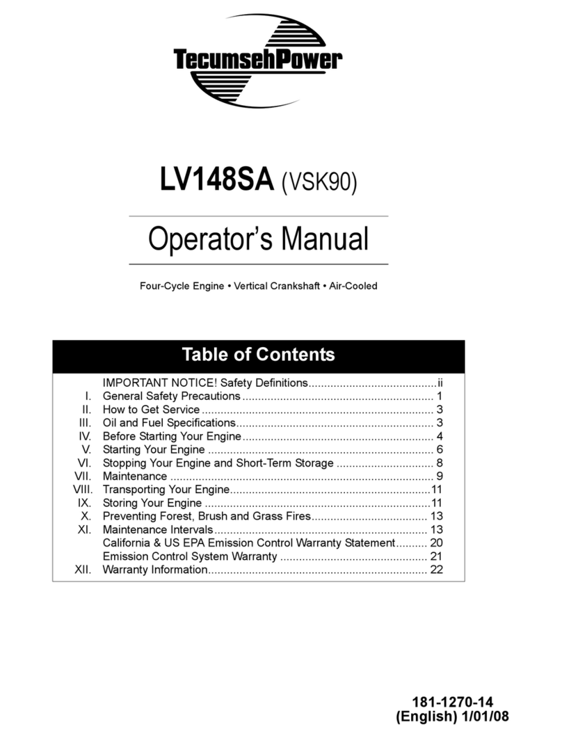 Tecumseh LV148SA User manual