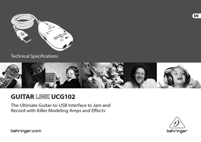 Behringer GUITAR LINK UCG102 User manual
