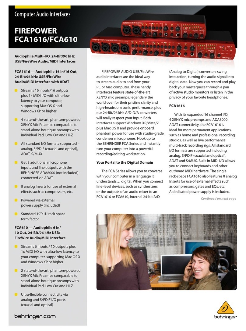 Behringer FCA1616 User manual
