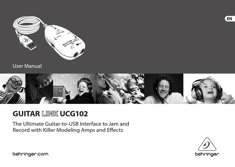 Behringer GUITAR LINK UCG102 User manual