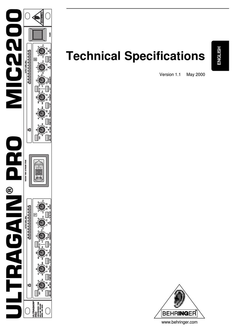 Behringer Ultragain Pro MIC2200 User manual